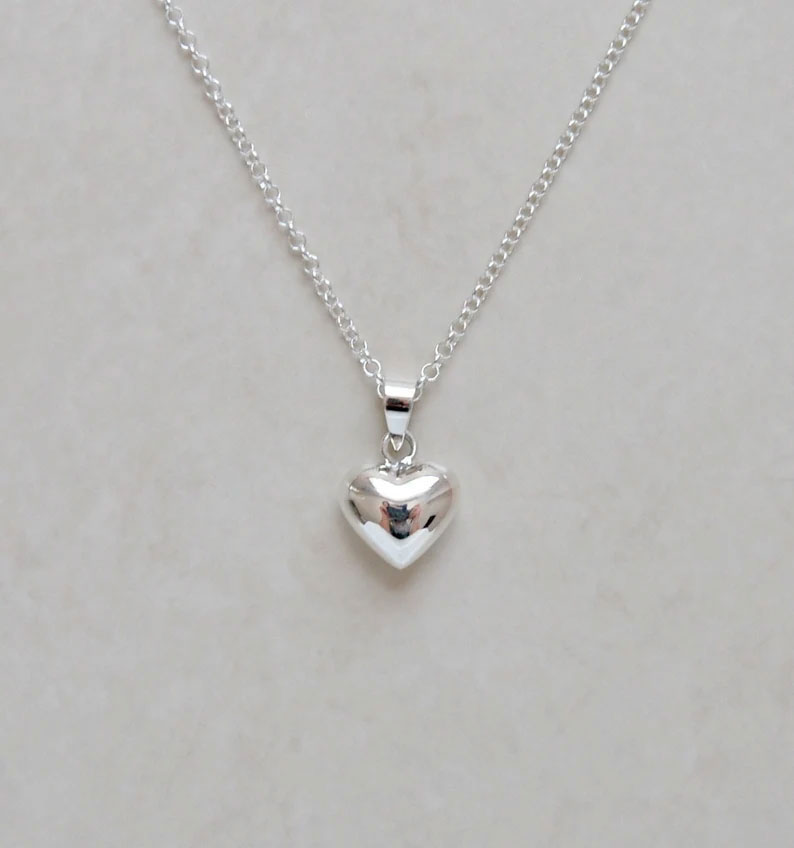 Silver Heart Pendant Necklace