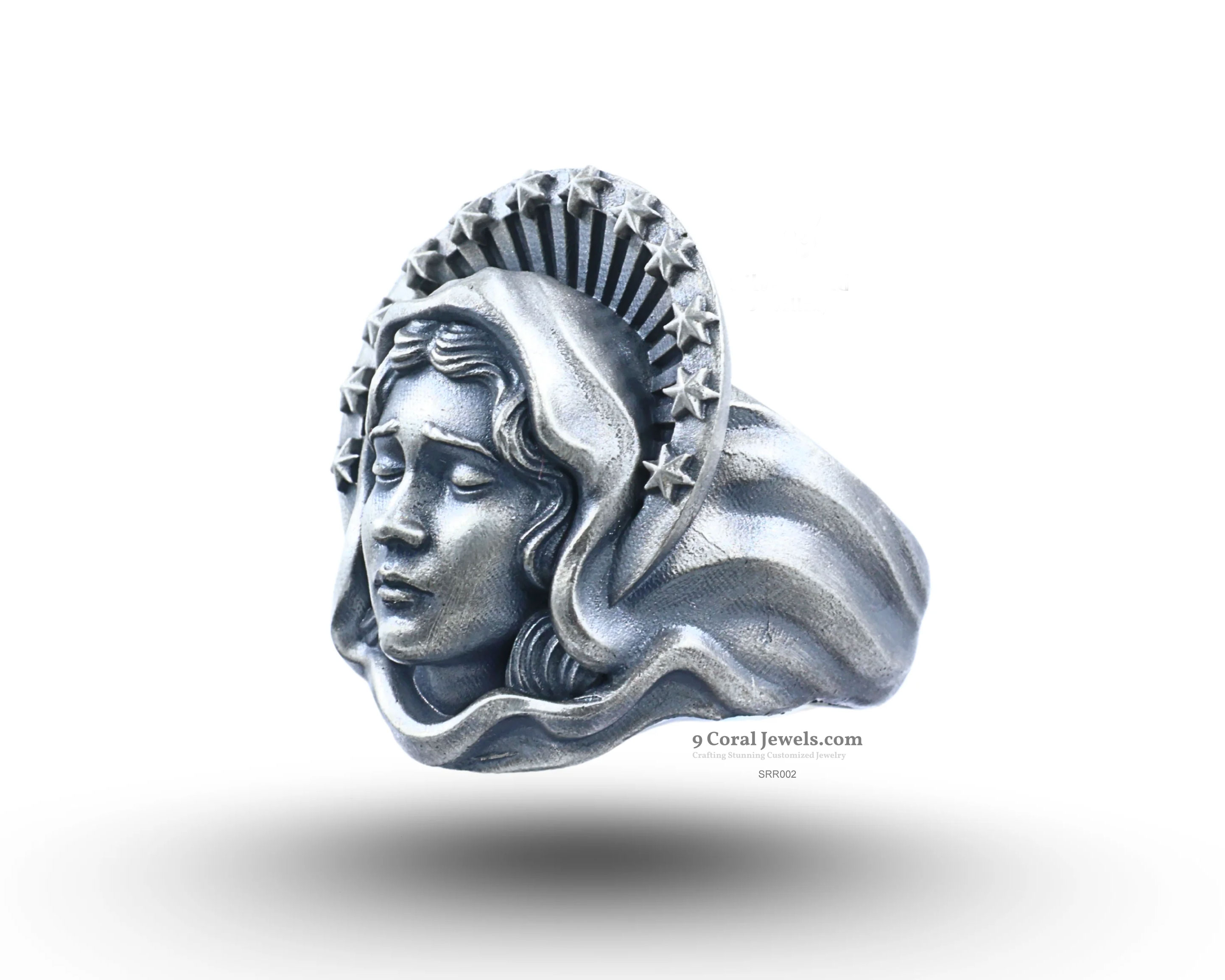 925% Sterling Silver Virgin Mary Silver Ring