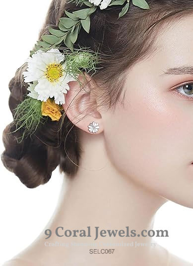 Sterling Silver Flower Stud Earrings