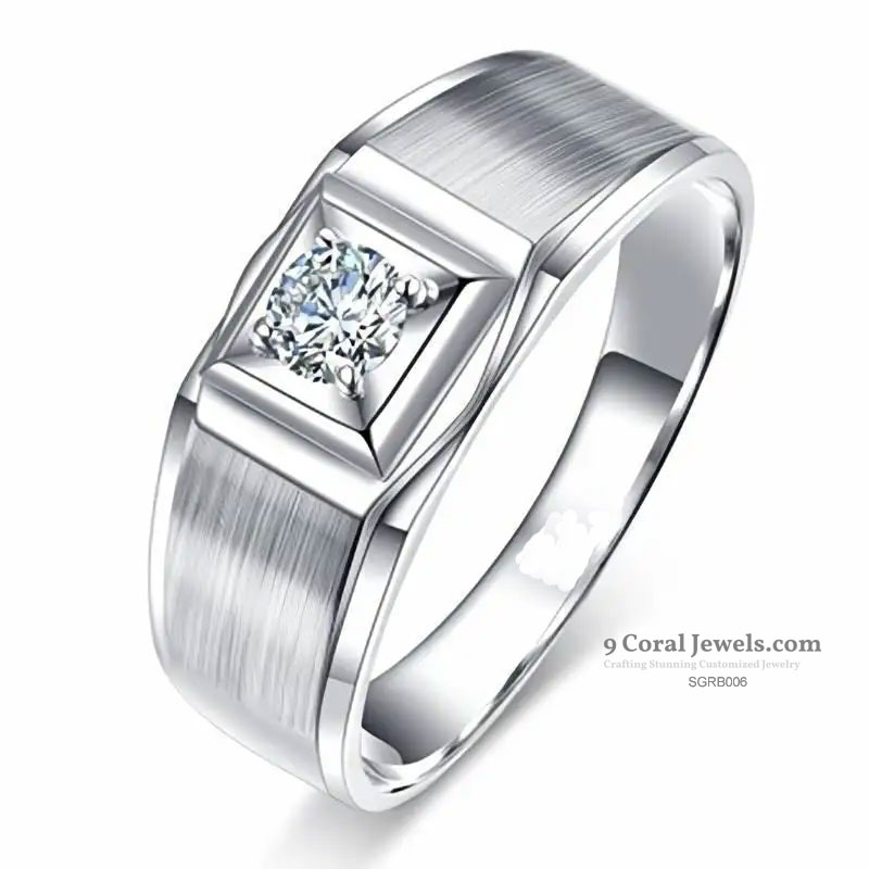 925% Sterling Silver Men's CZ Ring