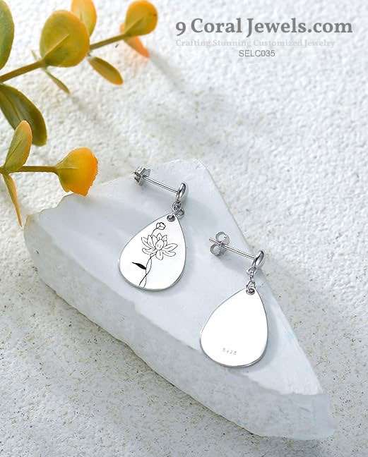 Lotus Flower Silver Earrings