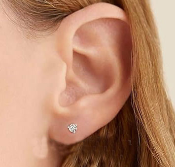 Sterling Silver Moissanite Stud Earrings