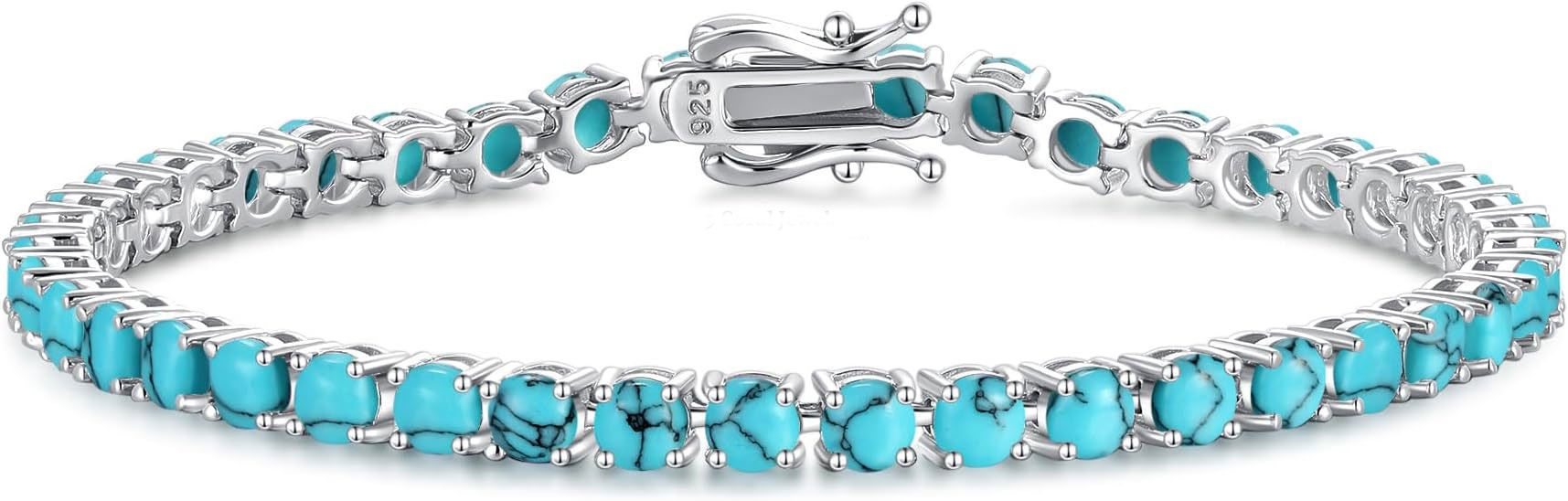 Sterling Silver Turquoise Tennis Bracelet
