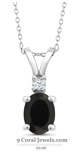 925 Sterling Silver Black & White CZ Pendant and Bracelet Set – SBL061