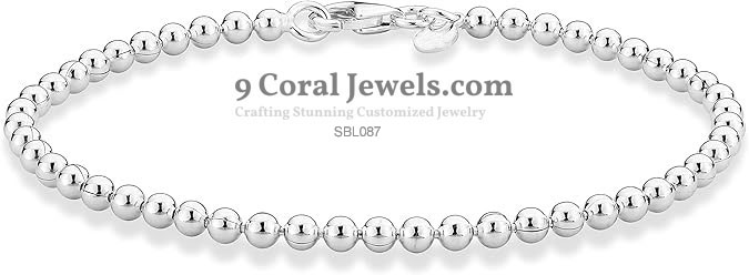 Delicate 925 Sterling Silver Bead Bracelet