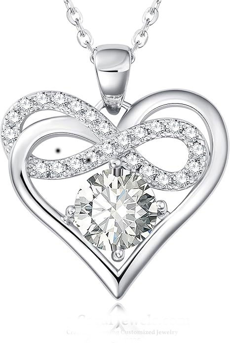 CZ Infinity Heart Pendant Necklace
