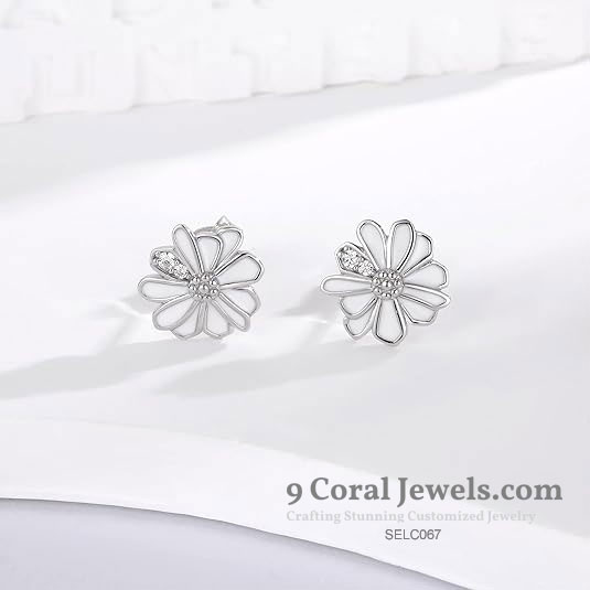 Sterling Silver Flower Stud Earrings