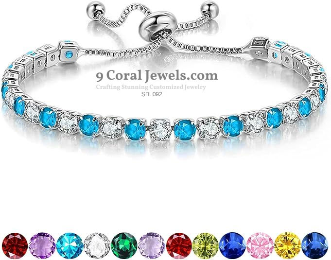925 Sterling Silver CZ Tennis Adjustable Bracelet