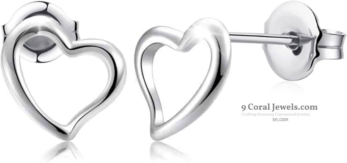 Sterling Silver Heart Stud Earrings