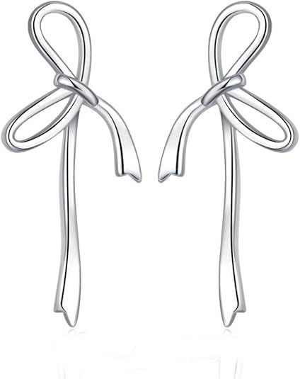 Silver Bow Knot Earrings