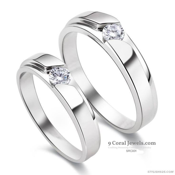 Elegant Couple's Silver Rings