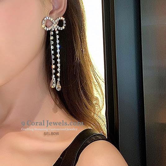 Infinity Rhinestone Drop Earrings