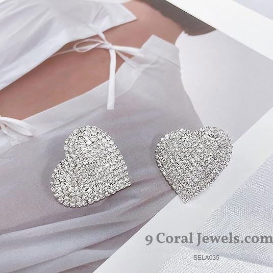 Heart-Shaped Diamond Earrings