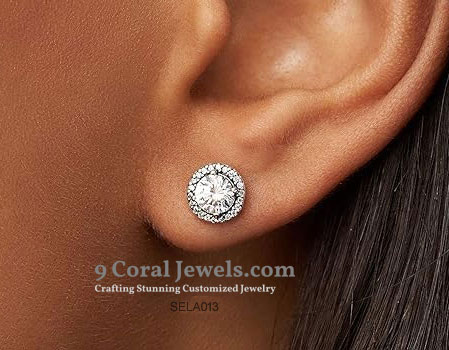 Sterling Silver Halo Stud Earrings