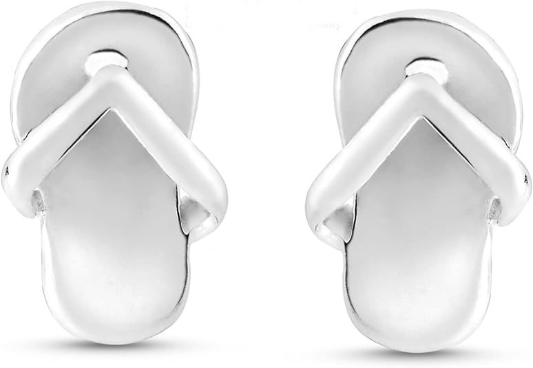 Flip Flop Shaped Silver Earrings