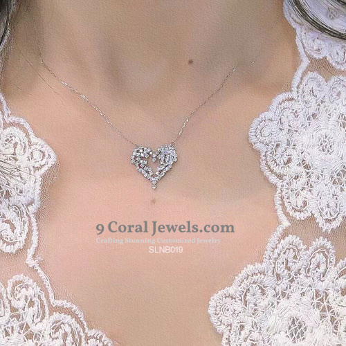 CZ Diamond Heart Pendant Necklace