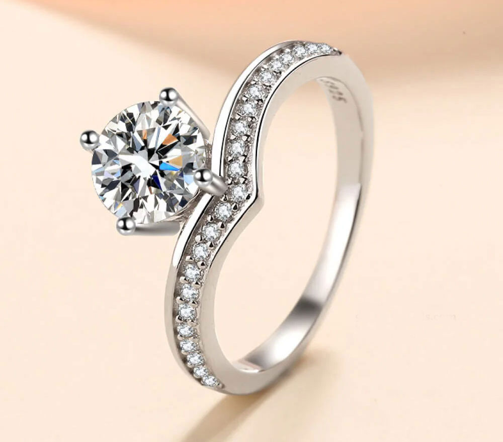 Elegant Crystal CZ Engagement Ring
