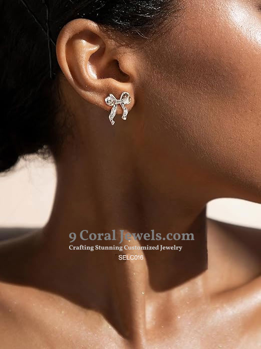 Silver Bow Earrings