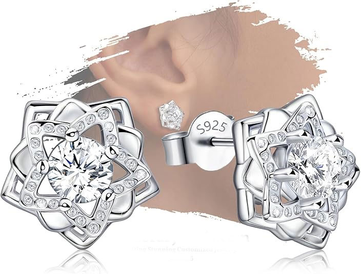 Sterling Silver Flower Stud Earrings