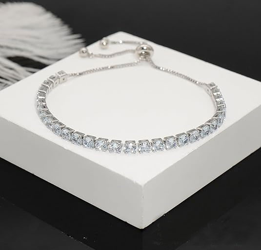 925 Sterling Silver Adjustable CZ Tennis Bracelets