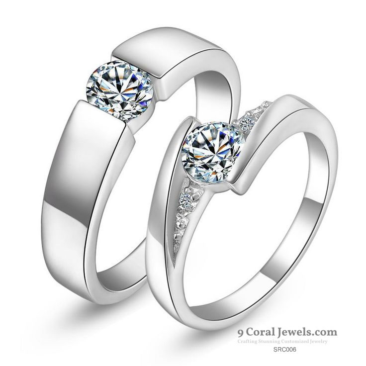 Elegant Silver Couple Rings