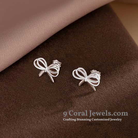 Silver Bow Earrings