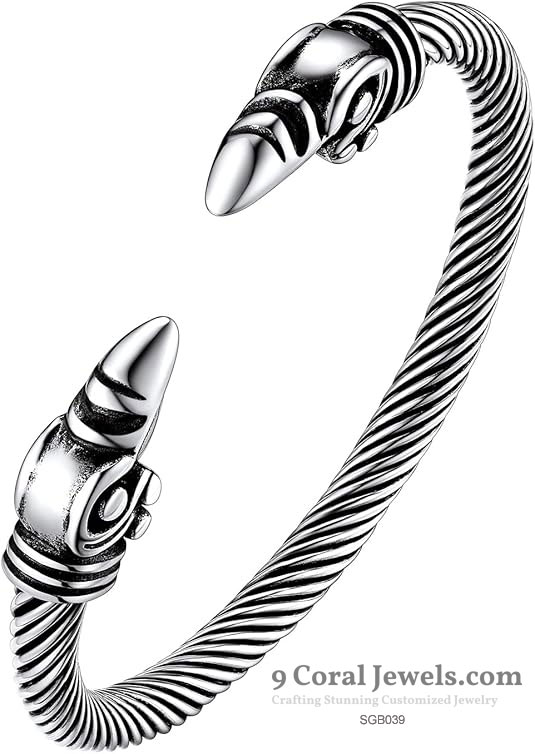 Sterling Silver Open Cuff Tribal Bracelet