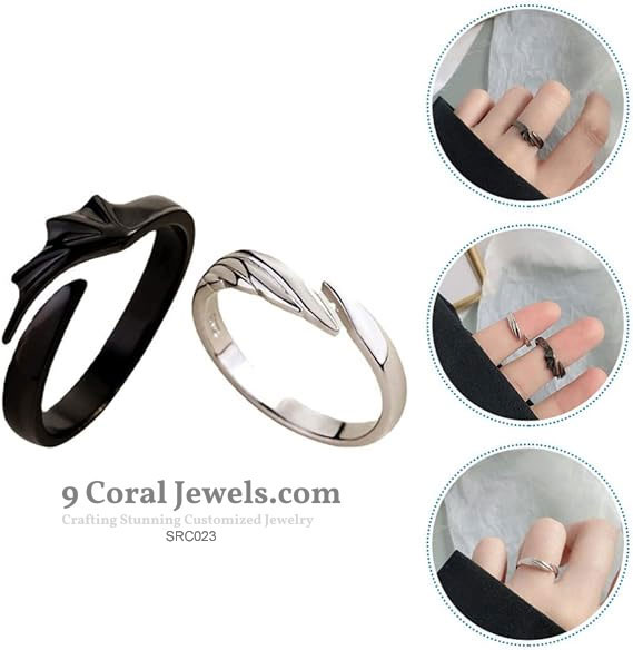 Couple Bat Wing Rings