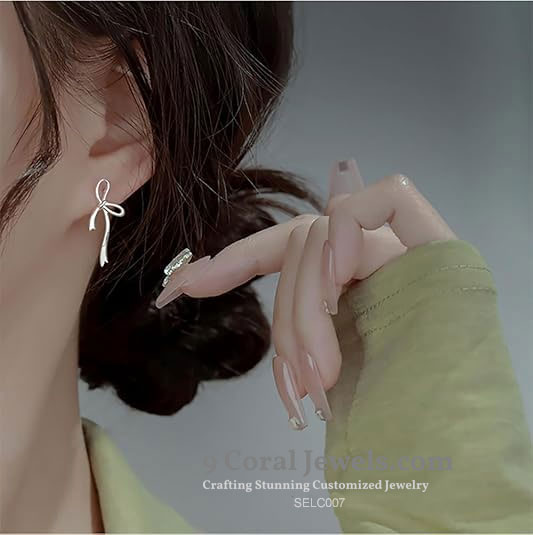 Silver Bow Knot Earrings