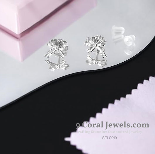 Sterling Silver Bow Stud Earrings