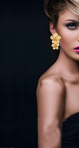 Sterling Silver, Gold Plated Floral Drop Earrings