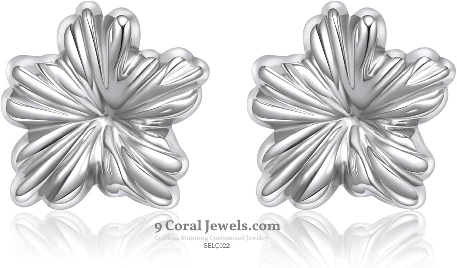 Floral Silver Stud Earrings