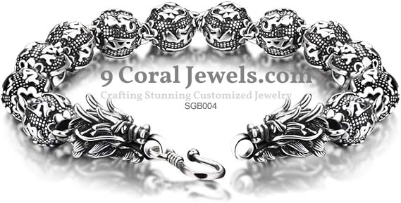 Sterling Silver Skull Bracelet
