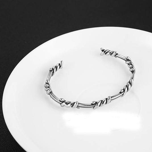 Barbed Wire Silver Bracelet