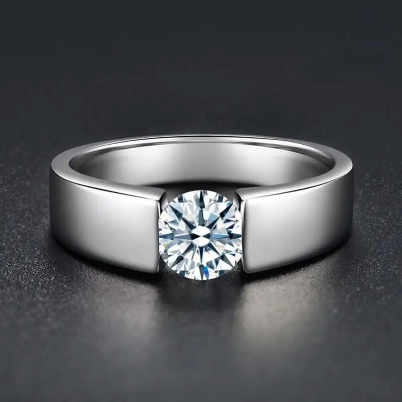 Modern Solitaire CZ Diamond Ring