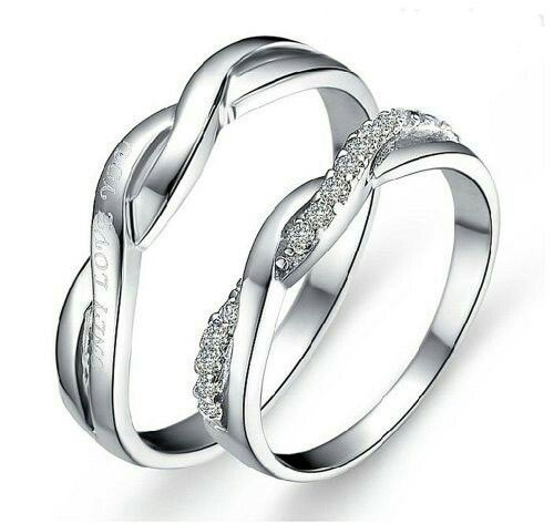 Elegant Sterling Silver Couple Ring Set