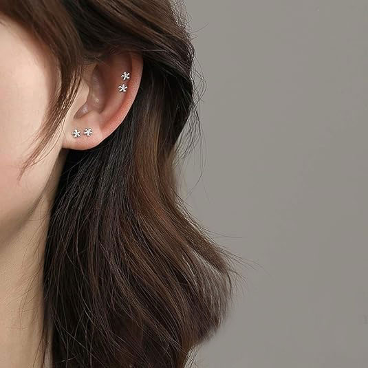 Silver Flower Stud Earrings