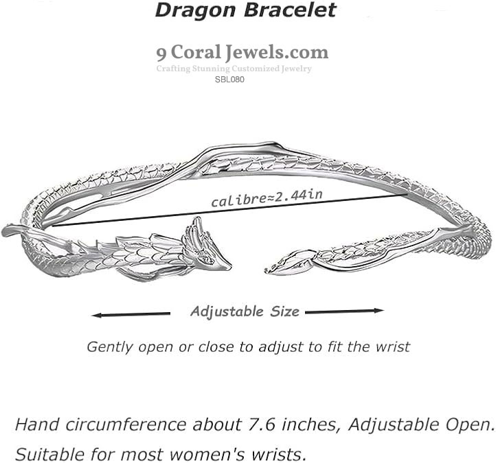 Sterling Silver Dragon Wrap Bangle