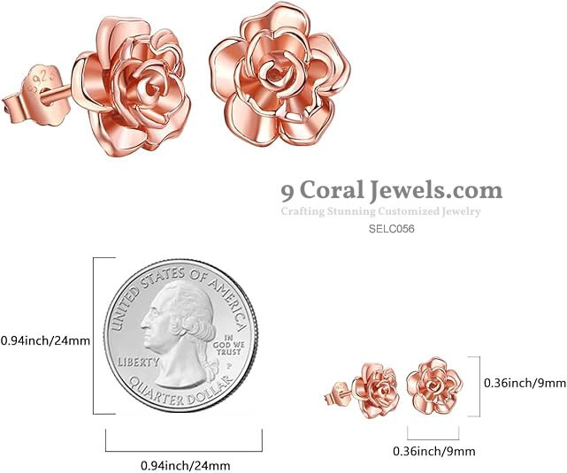 Rose Gold Flower Stud Earrings