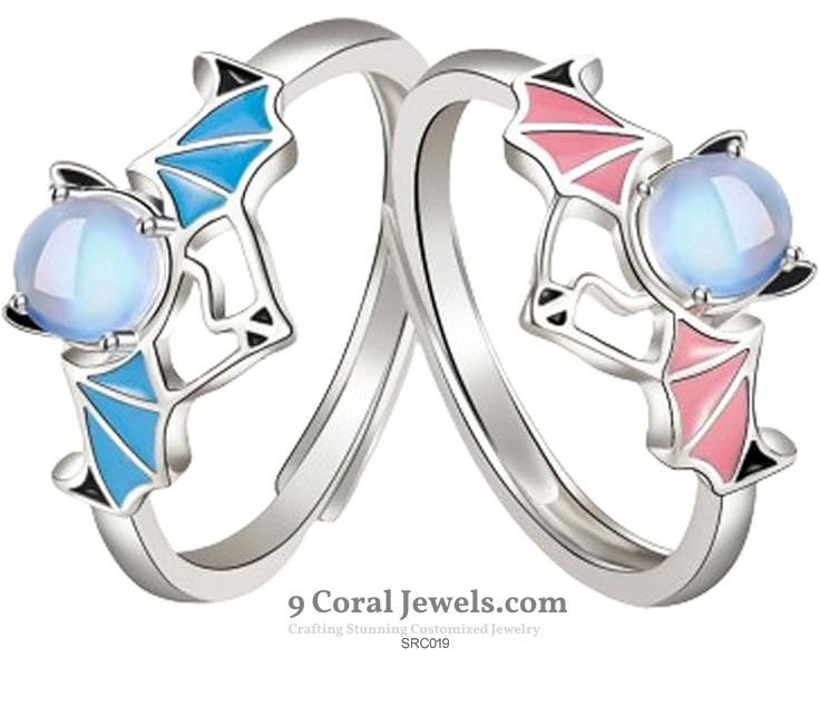 Dragon Wing Moonstone Rings