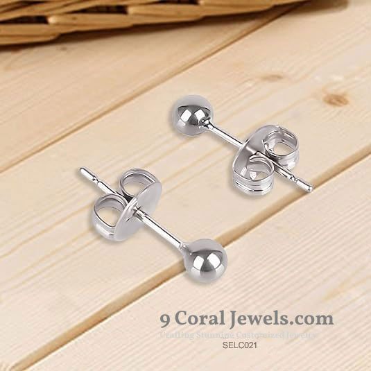 925% Sterling Silver Ball Stud Earrings