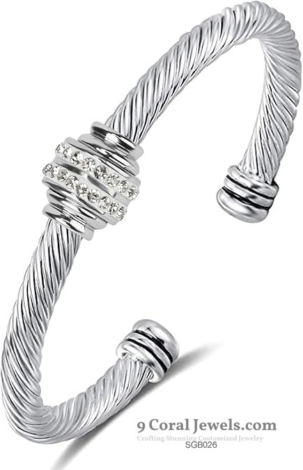 925% Sterling Silver Cable Cuff Bracelet