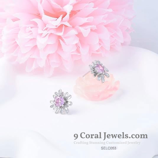 Sterling Silver Daisy Stud Earrings