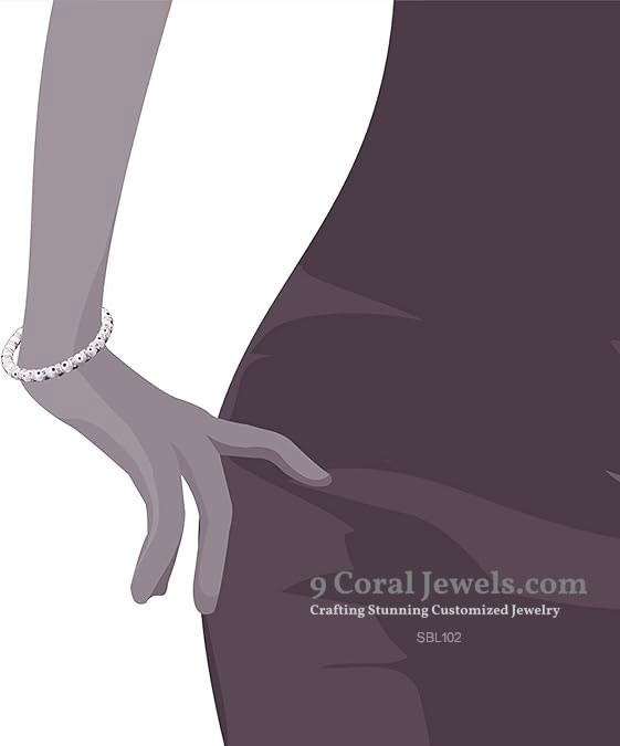 White Evil Eye Beaded Stretch Bracelet with CZ Spacers