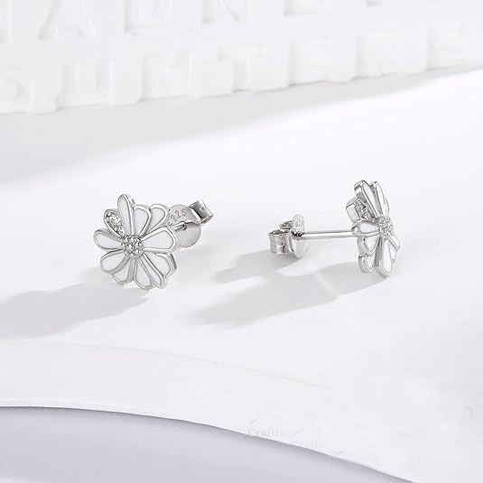 Sterling Silver Flower Stud Earrings