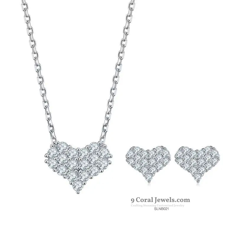 Heart-Shaped CZ Diamond Pendant Necklace