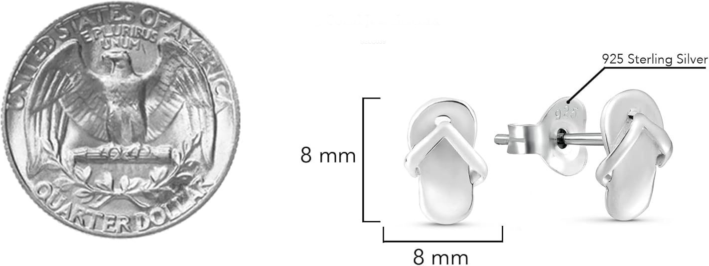 Flip Flop Shaped Silver Earrings