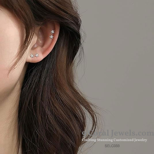 Silver Flower Stud Earrings