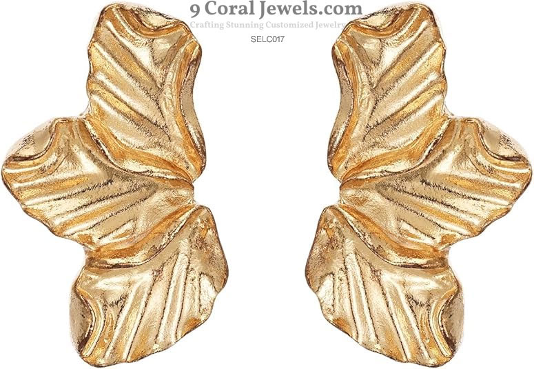Gold-Plated Leaf Earrings