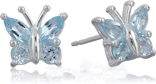 Butterfly Gemstone Stud Earrings